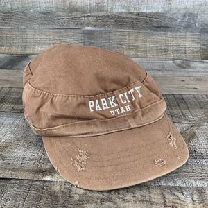 Park City Utah Hat Adjustable Distressed Brown Cap Y2K